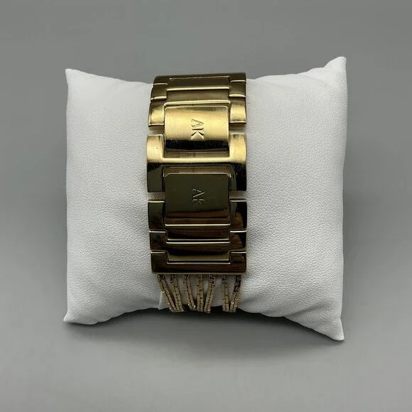 Anne Klein Womens Watch 29mm Gold Tone Diamond Multi Strand New Battery 7" - Picture 3 of 11